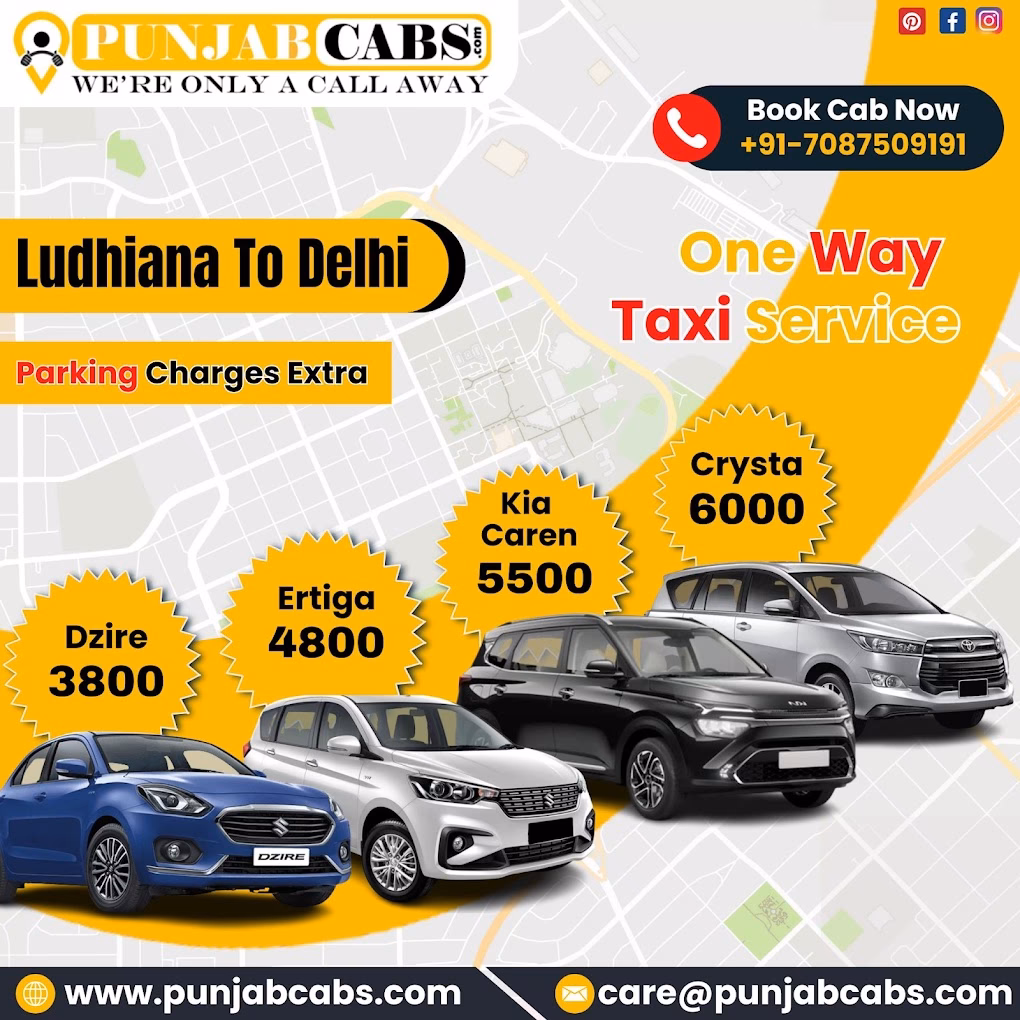 What cars are available from Delhi airport to Ludhiana?
