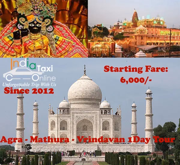 How to book a taxi from Mathura to Agra?