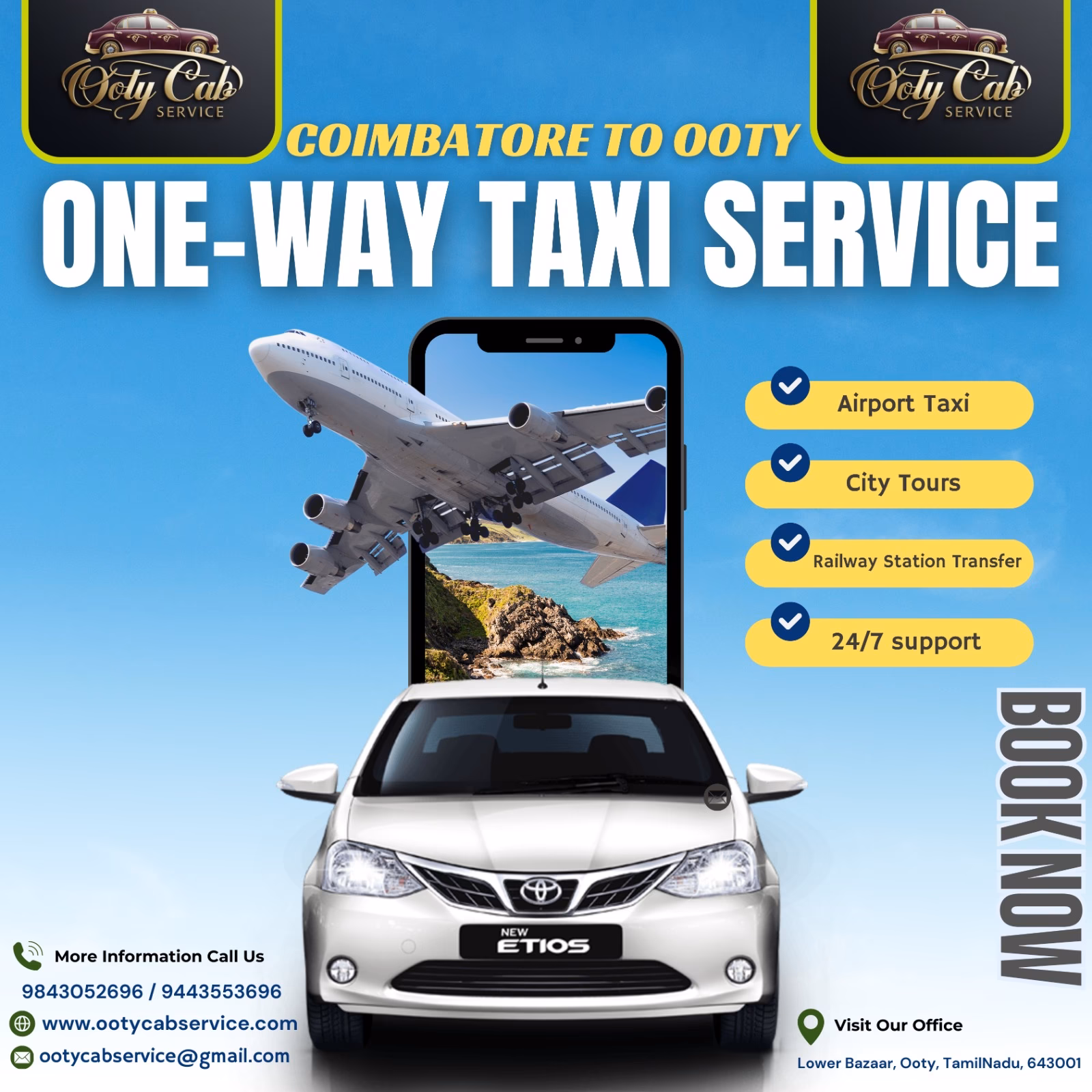 How to hire Mettupalayam to Coonoor cab?