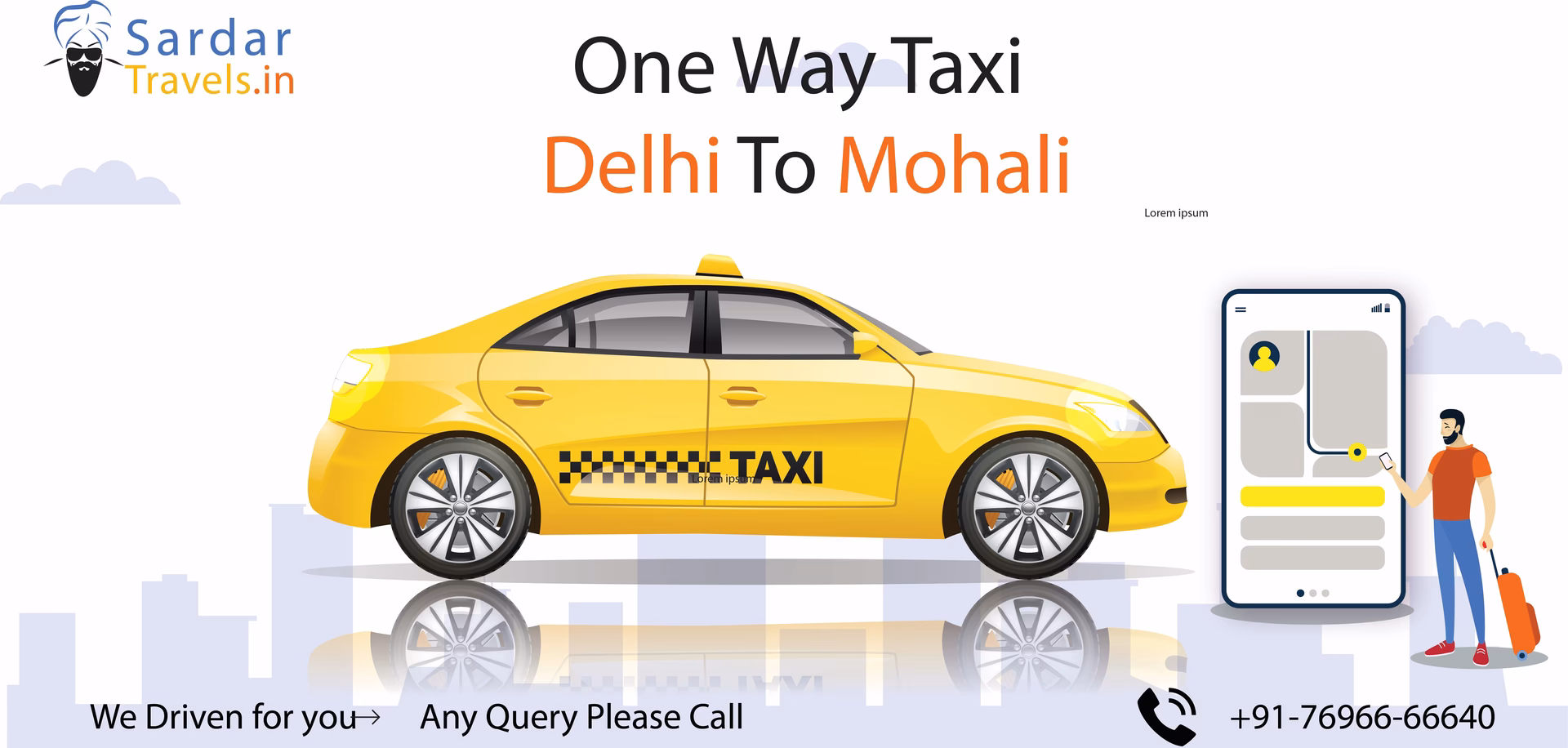How to book a taxi from Mohali to Delhi?