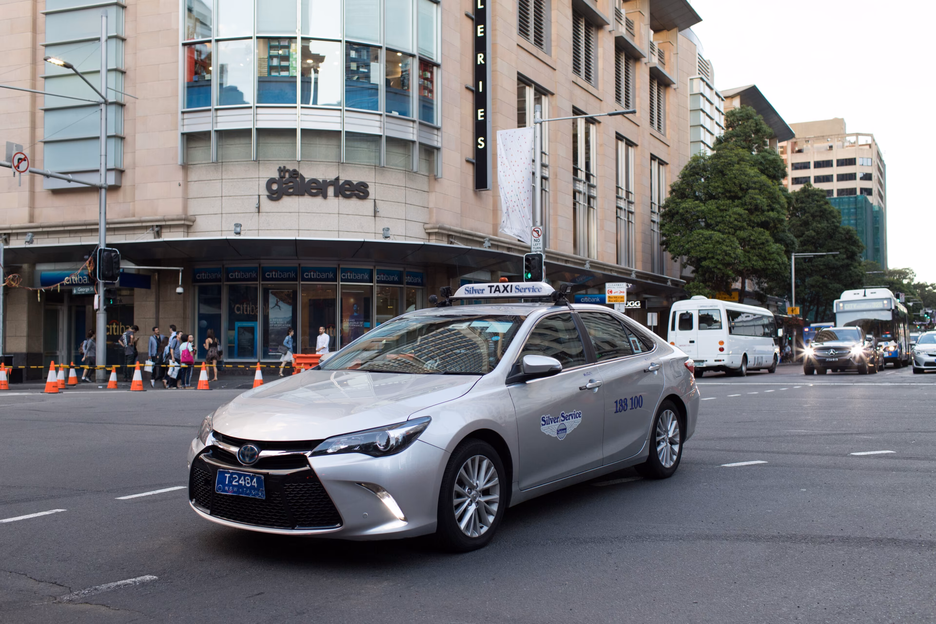 How do I stop a taxi in Newcastle?