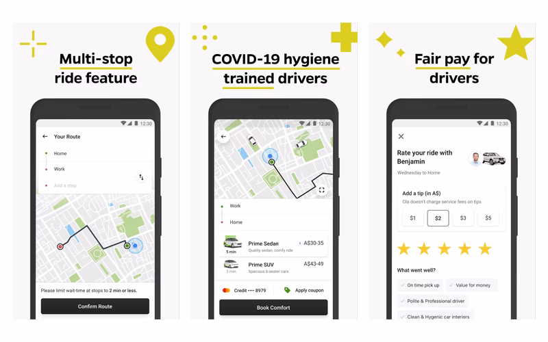 How do I book a Ola taxi?