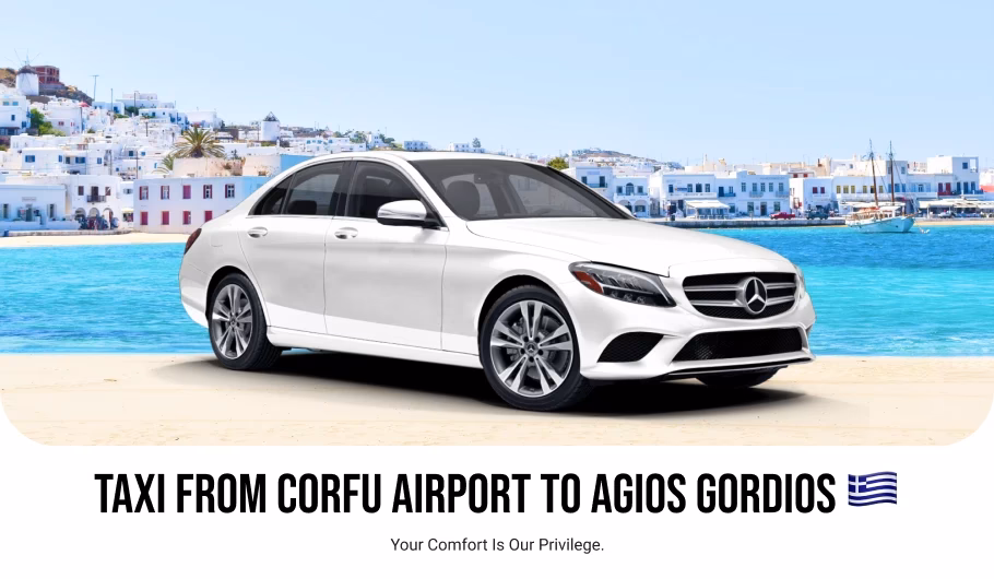 How can I get from Corfu to Agios Gordios?