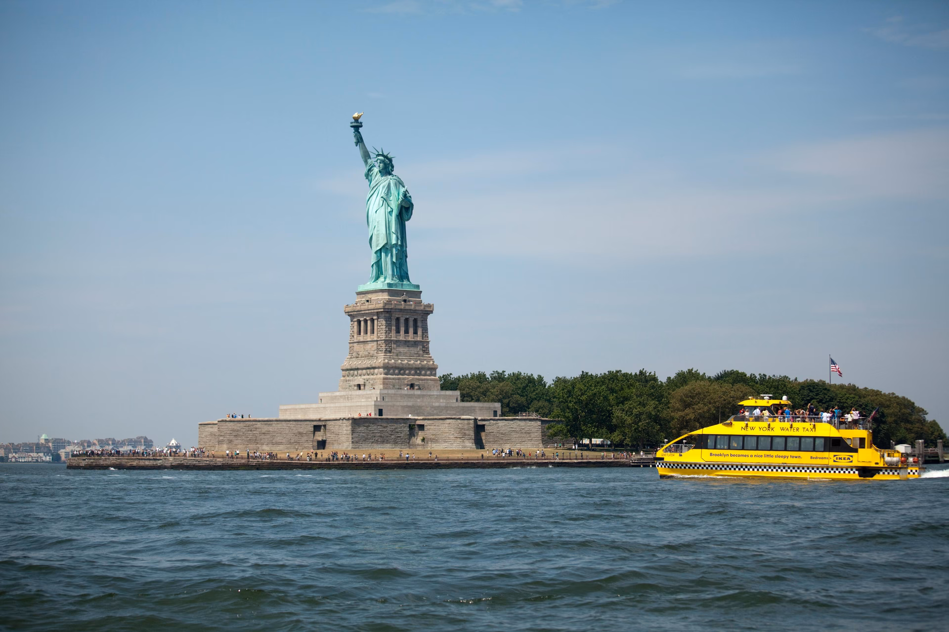 Can I get a guided tour of New York City on a water taxi?