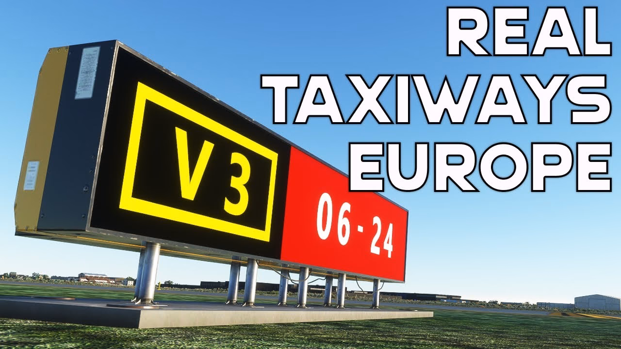 How many taxiway signs does real taxiways Europe have?