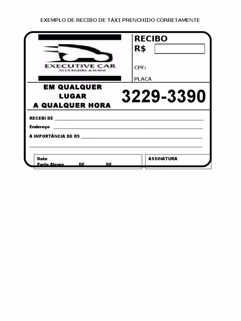 ¿Cómo imprimir un recibo de taxi?