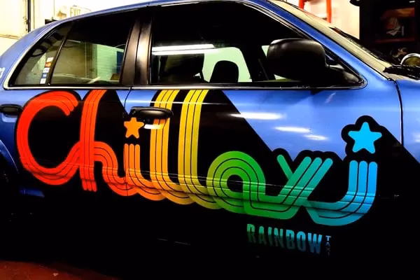 Who is blue & white?