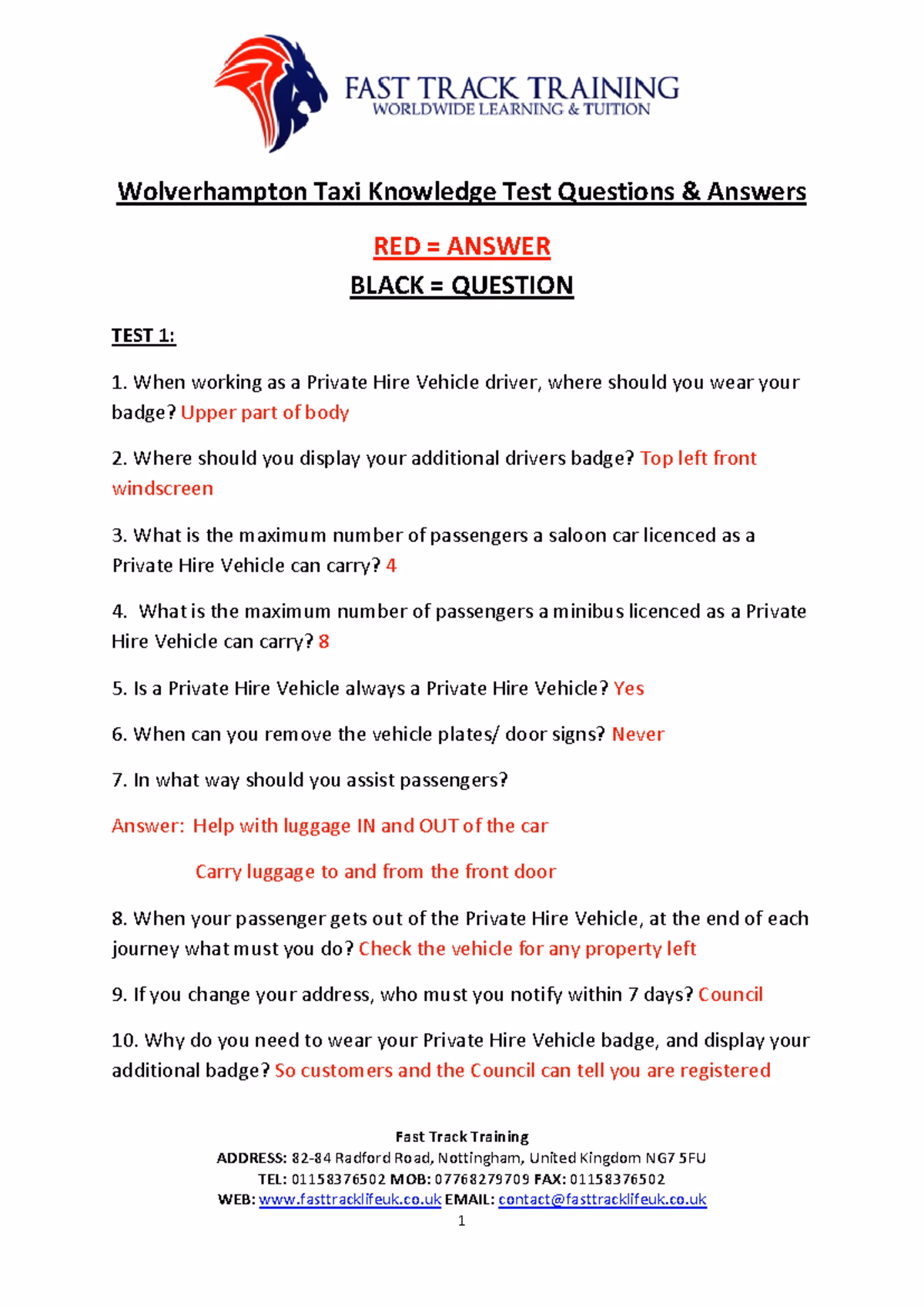 What is the driver's knowledge test?