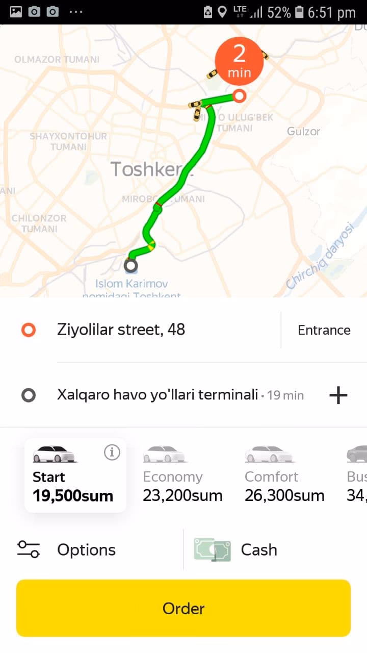 Do taxi apps work in Uzbeksitan?