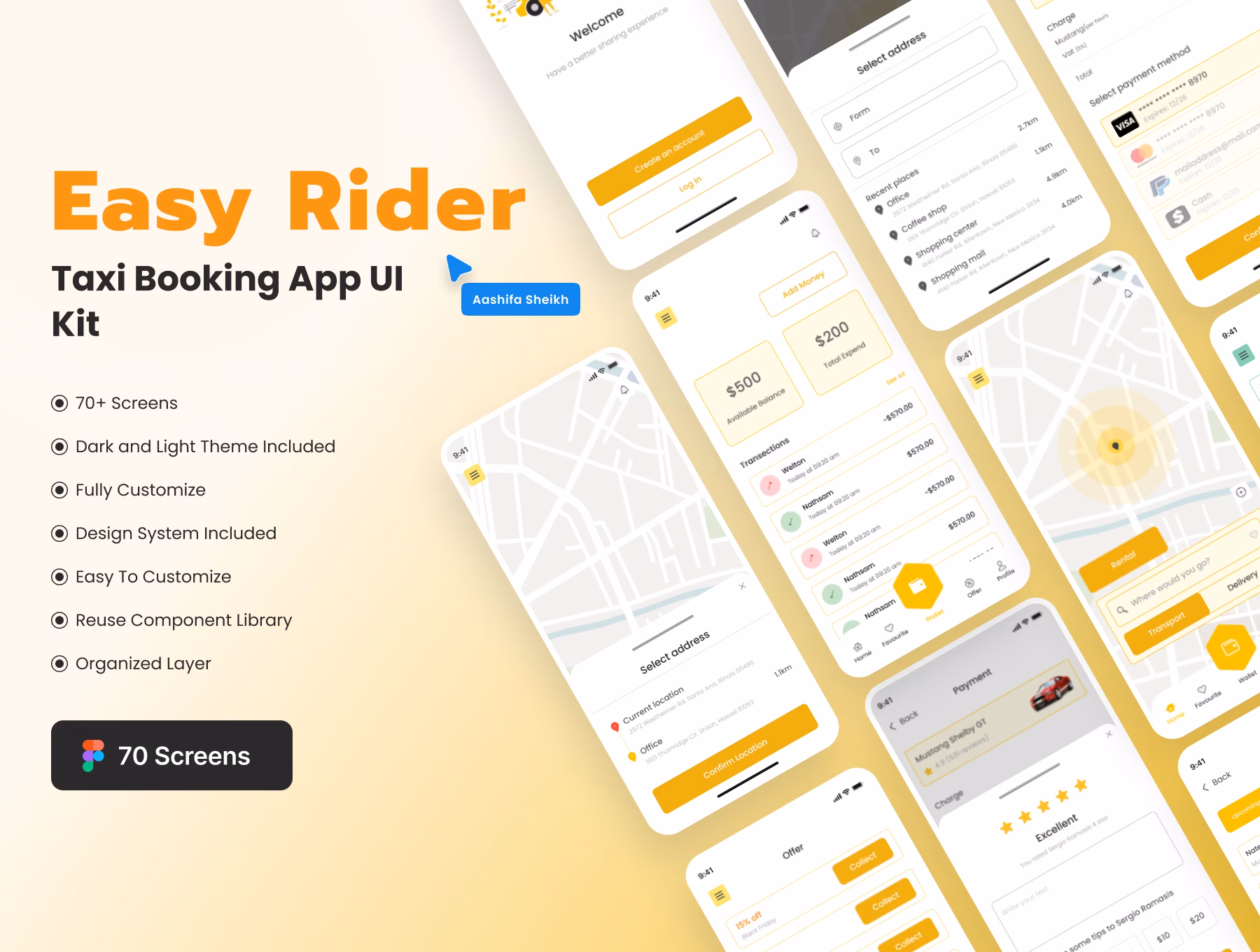 What is ride-hailing and taxi app UI screen design?