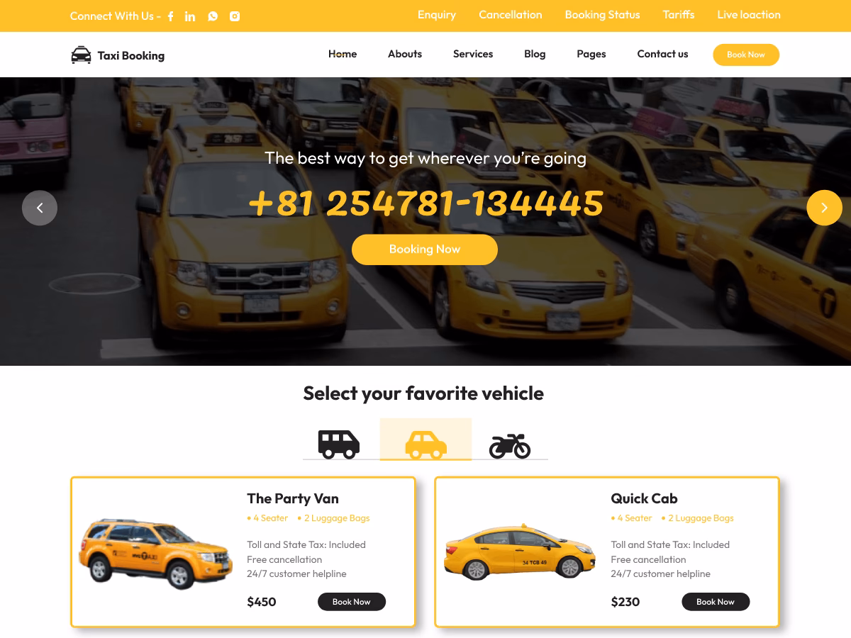 How many taxi service WordPress themes are there?