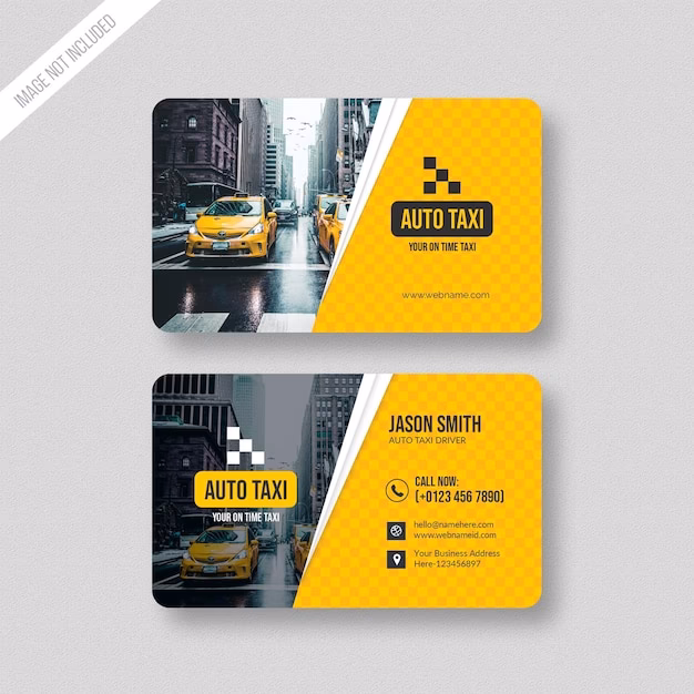 Are taxi business cards free to download on Canva?