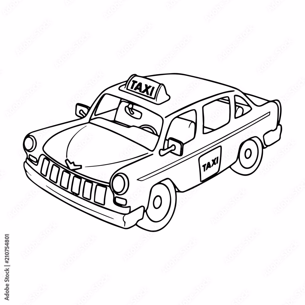 How many taxi clip arts black and white?
