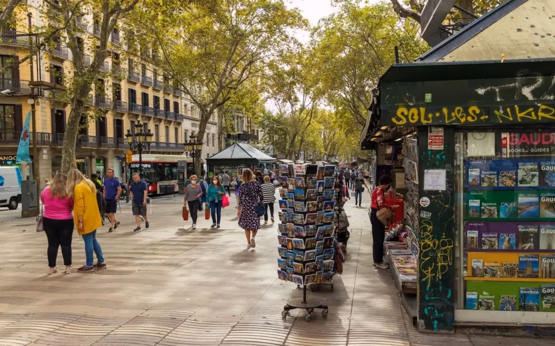 How far is Barcelona Airport (BCN) from La Rambla?