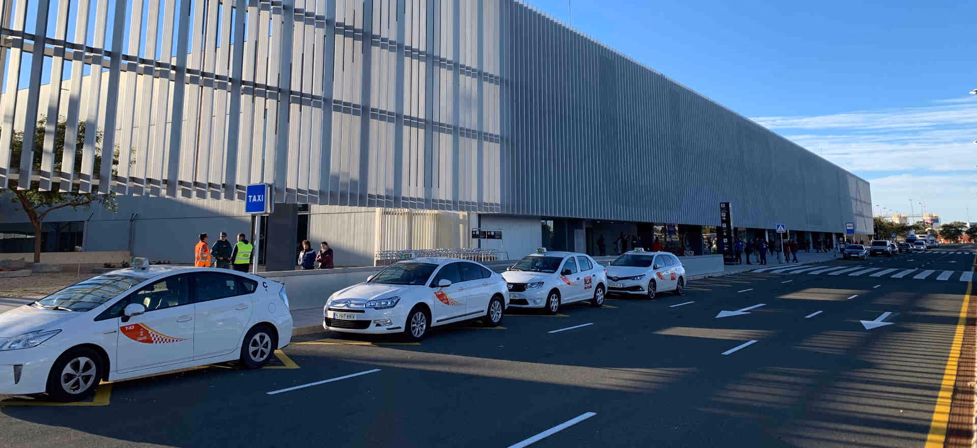 Where is the taxi rank at Murcia airport?