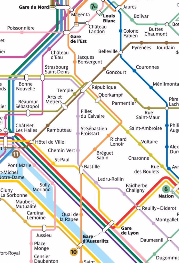 Is there a train from Paris Nord to Gare de Lyon (Paris Métro)?