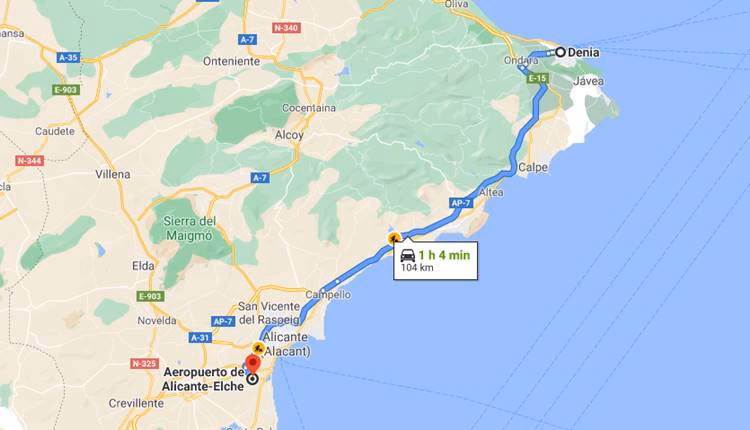 How to get from Alicante Airport (ALC) to Denia?
