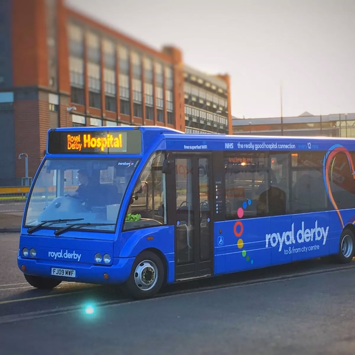 What companies run services between Burton-on-Trent station & Royal Derby Hospital?