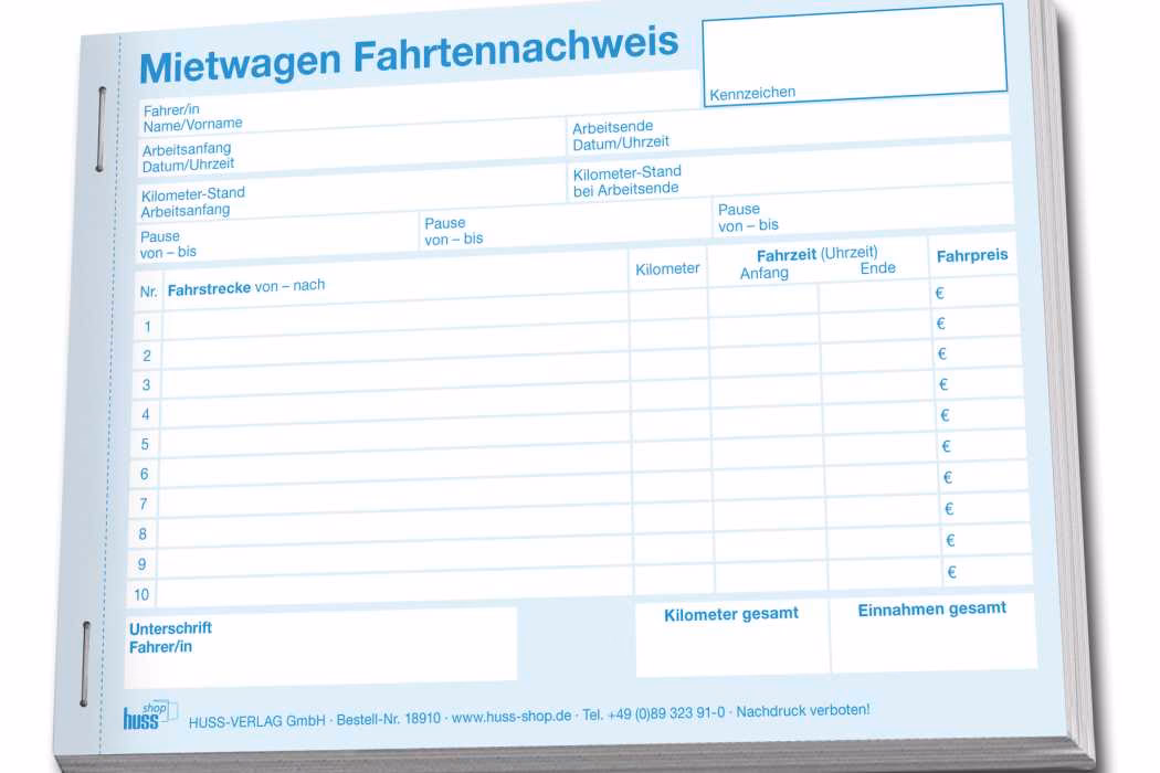 Was ist ein Fahrtenbuch Muster in Excel?