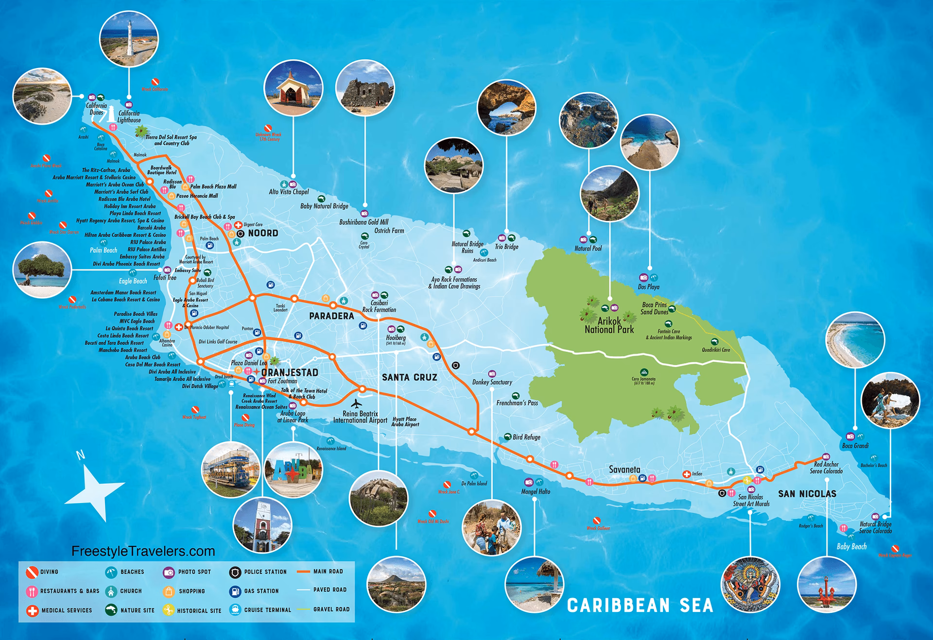 How to get to Eagle Beach from cruise terminal?