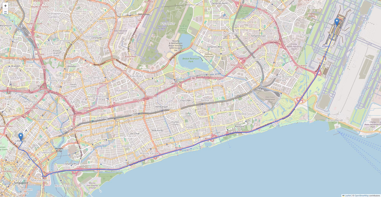 How much is the taxi from Singapore airport to Changi Airport?