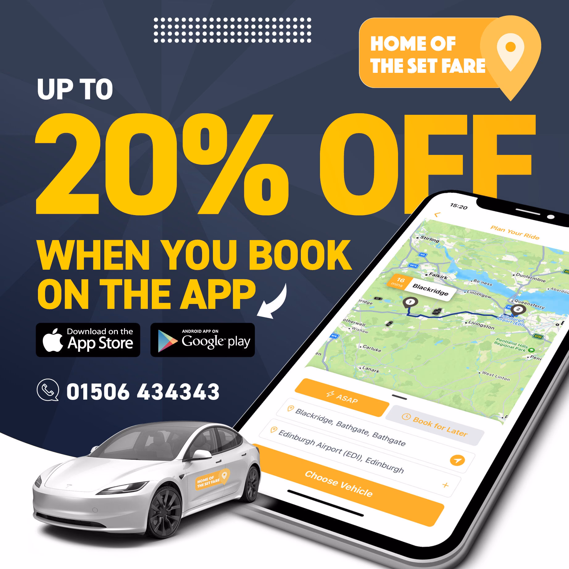 How long is the commute from Livingston to Edinburgh?