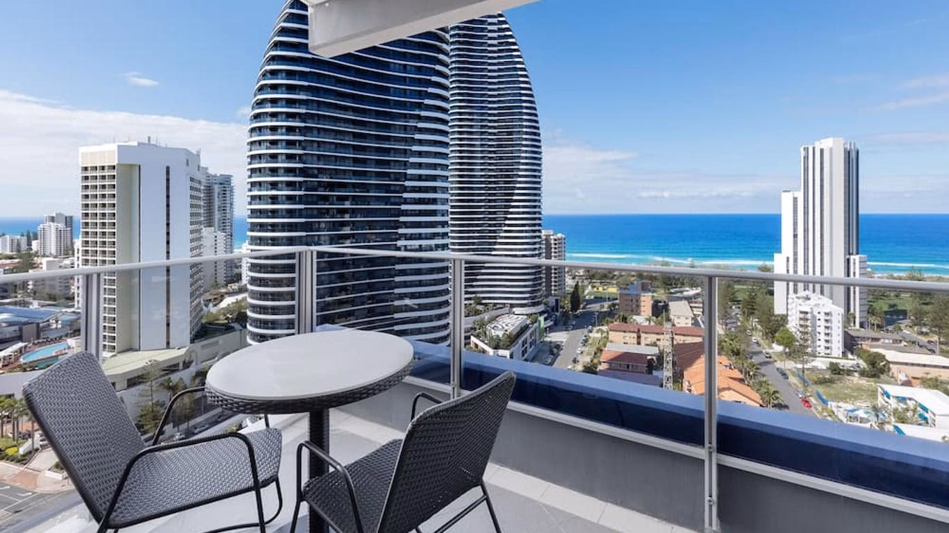 How far is Gold Coast Airport from Meriton Suites Broadbeach?