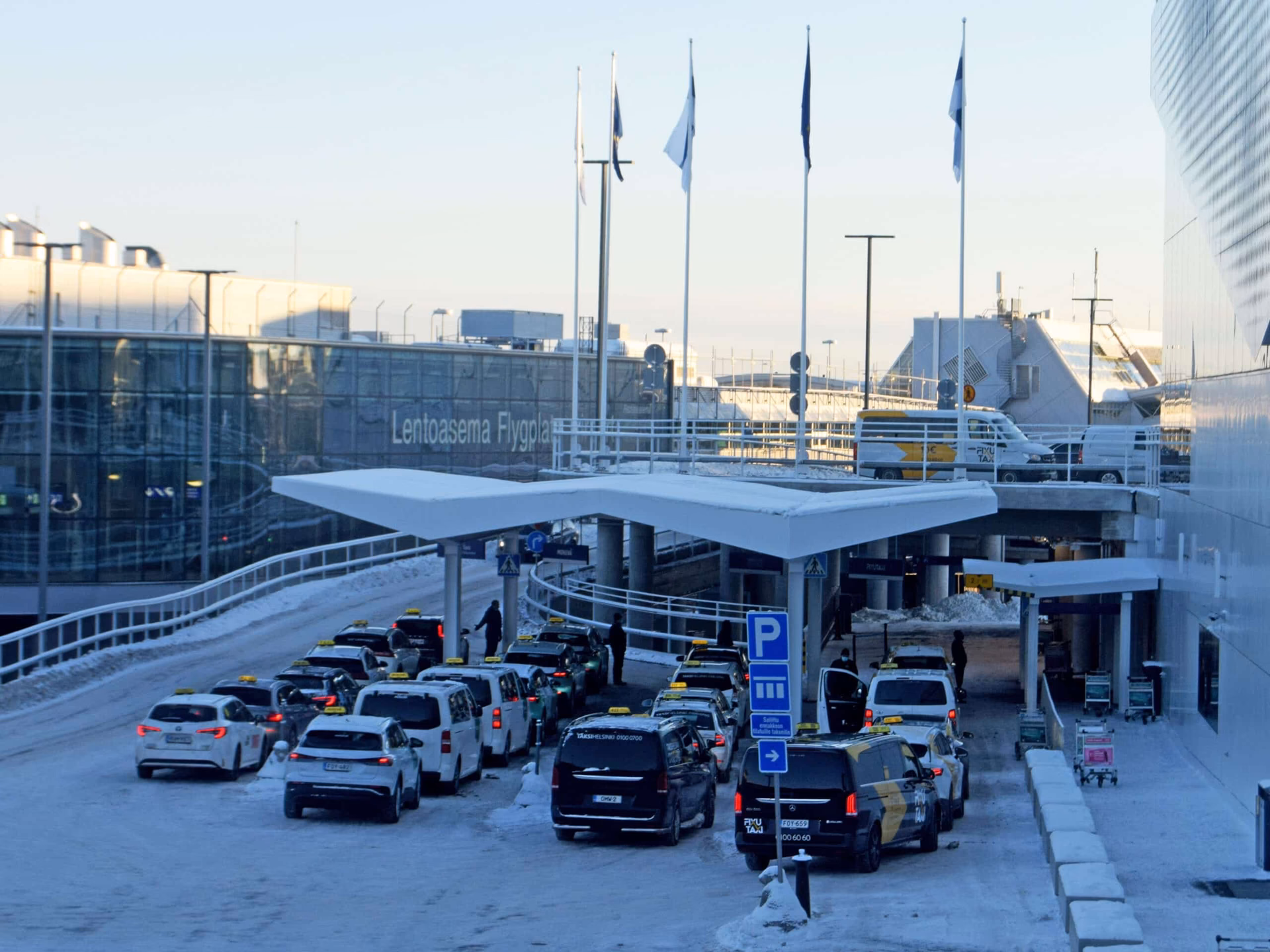 Where can I get a taxi at Helsinki-Vantaa Airport?