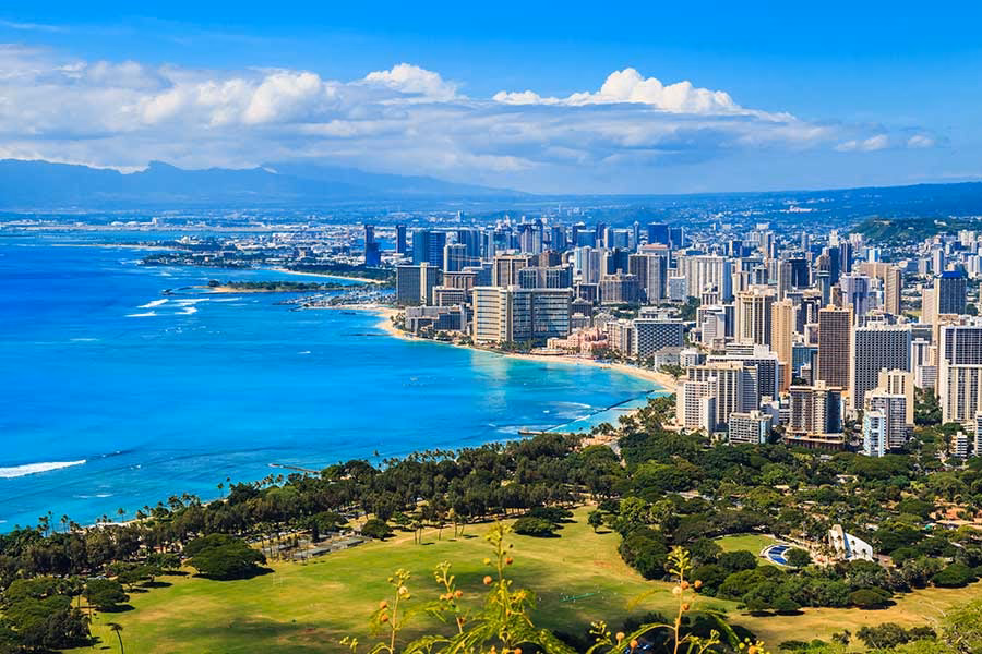 What companies run services between Honolulu Airport (HNL) & Hilton Waikiki Beach Resort?