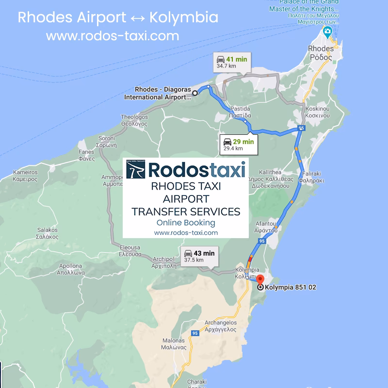 Does holidaytaxis offer airport transfers to Kolymbia?