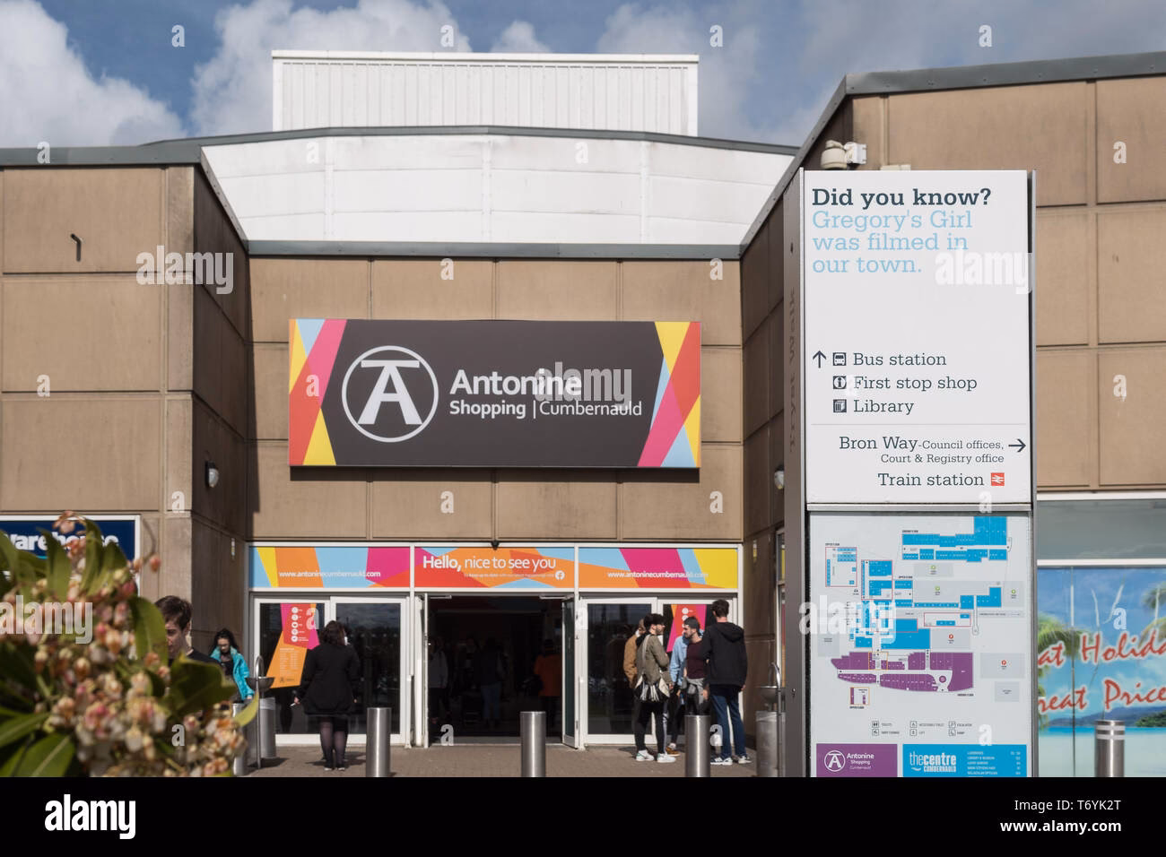 How far is Antonine shopping centre from Cumbernauld?