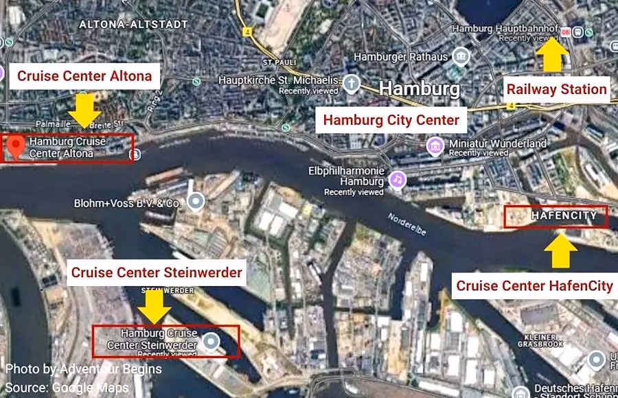 How do I get to the cruise terminal in Hamburg?