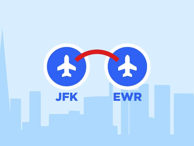 How far is JFK from Newark?