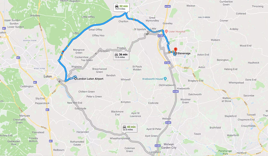 How to get to Stevenage from Luton?