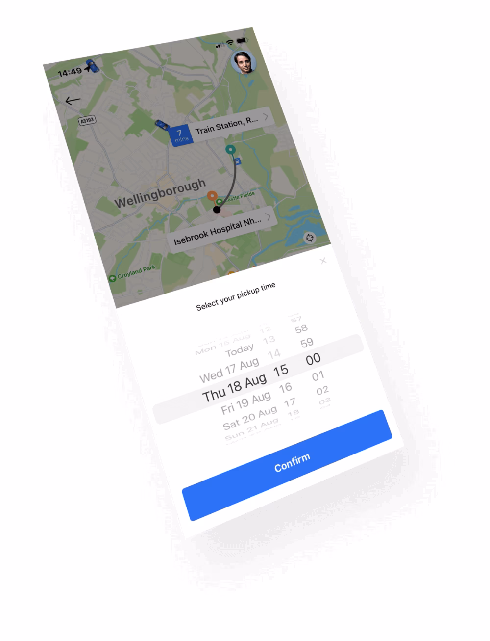 How far is Wellingborough from Northampton (station)?