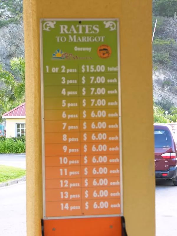 How much does it cost to get from Philipsburg to Marigot?
