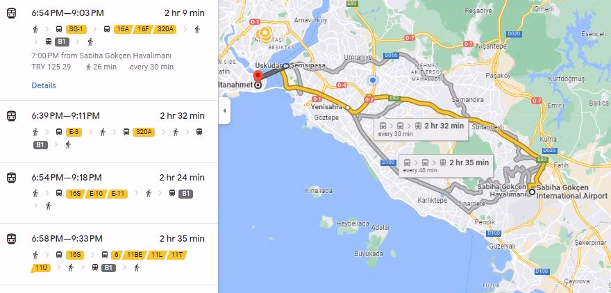 What is the nearest airport to Fatih?