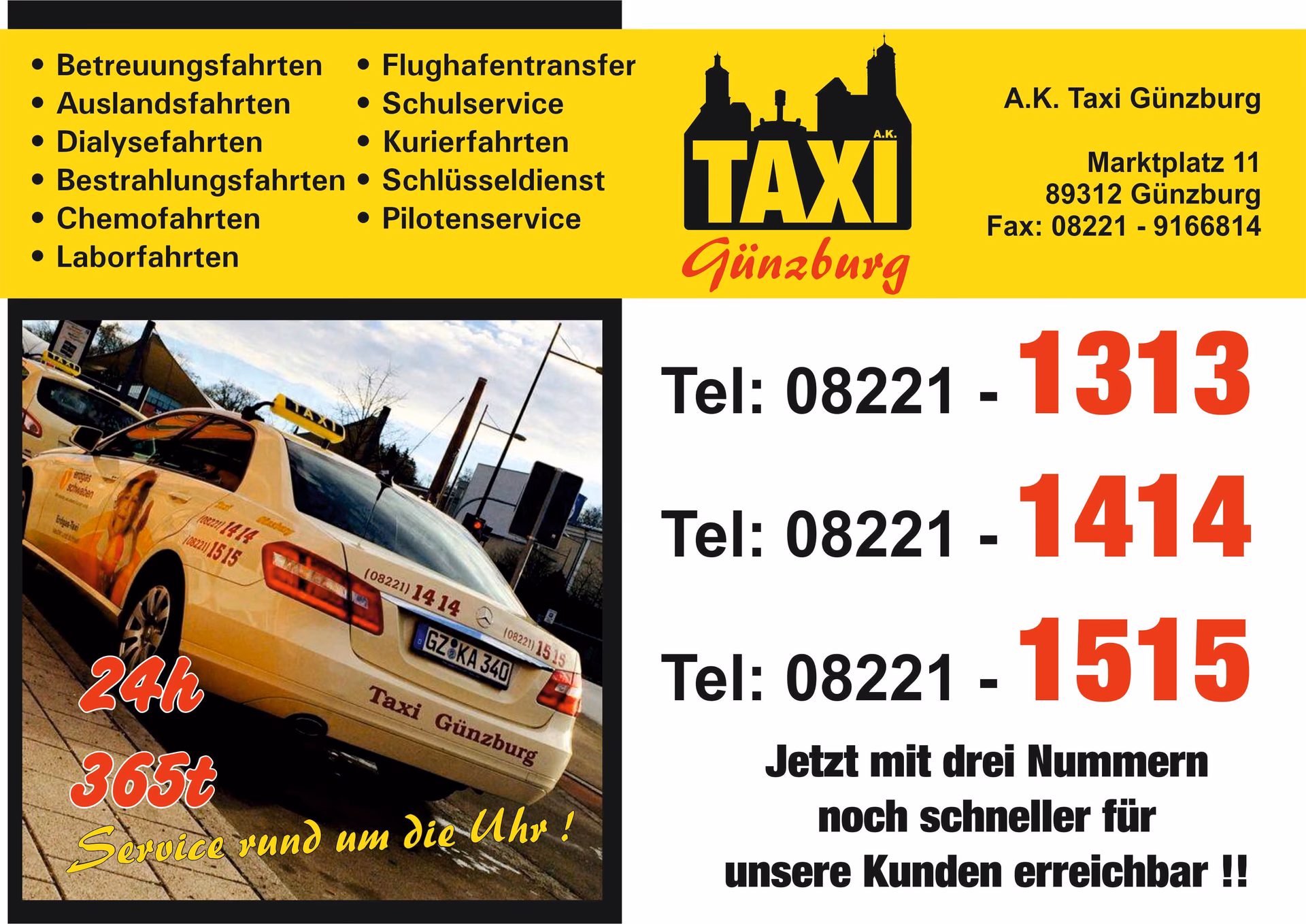 Wie kann ich den aktuellen Taxipreis in Günzburg berechnen?