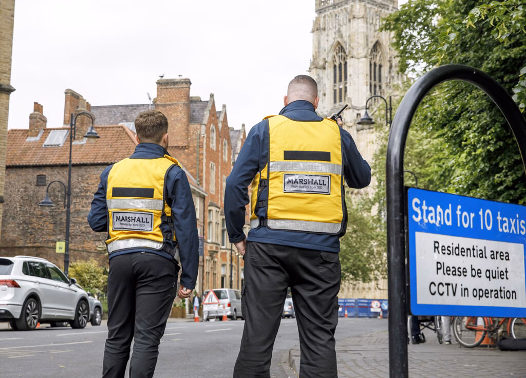Where are taxi marshals based in Bridgend?