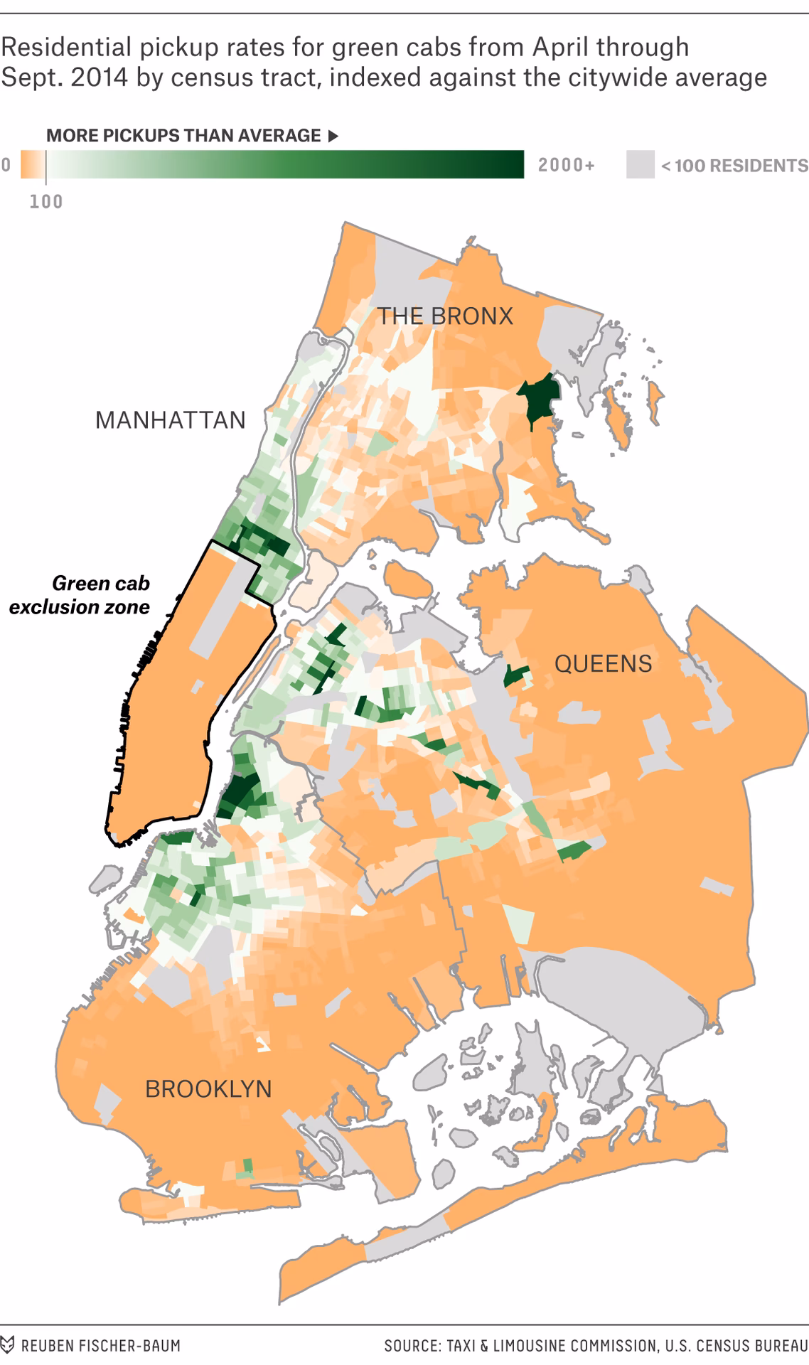 Where do cabs go in New York City?