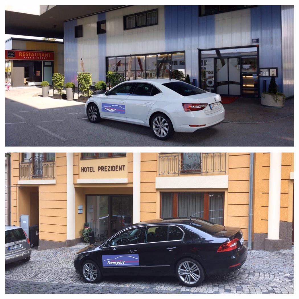 What companies run services between Prague Airport (PRG) and Hilton Prague?