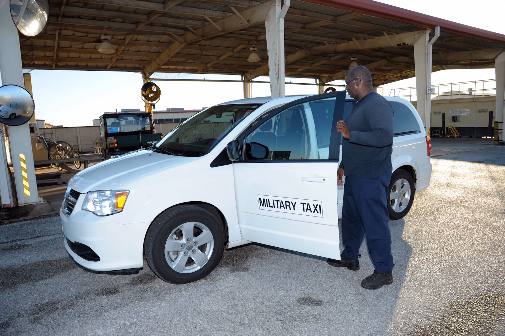 How do Uber drivers get access to military bases?