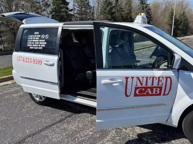 What is the mailing address for United Cab South Bend?