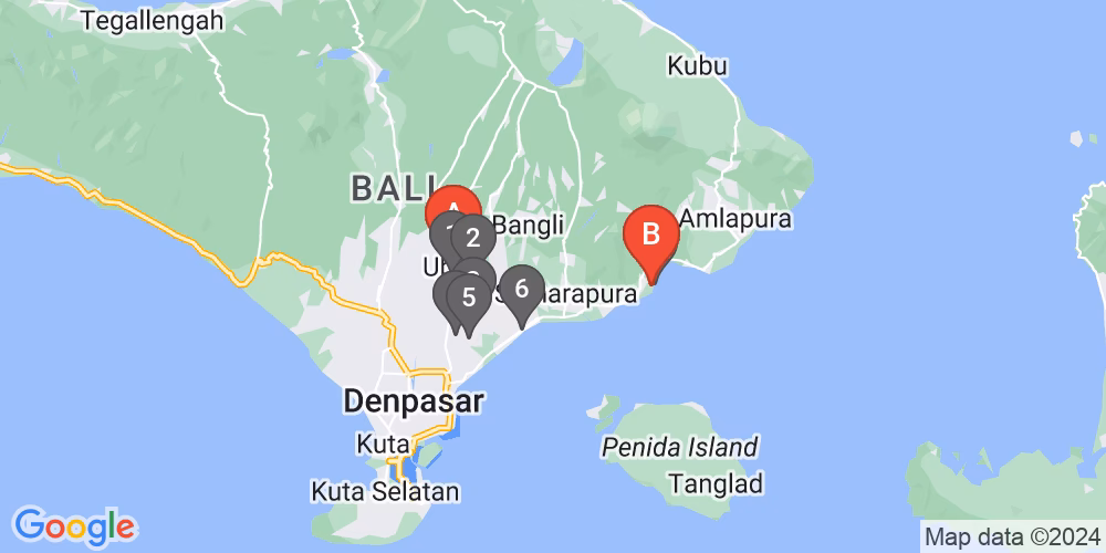 How to get from Ubud to Padangbai without a car?