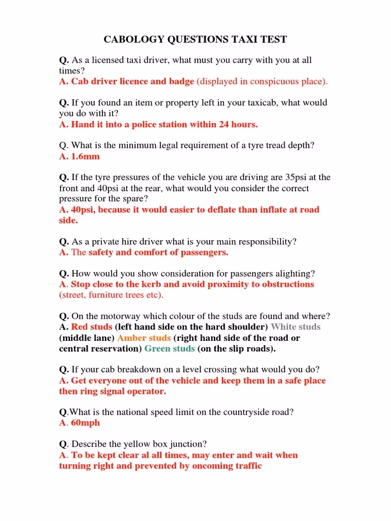 Who is taxi knowledge?