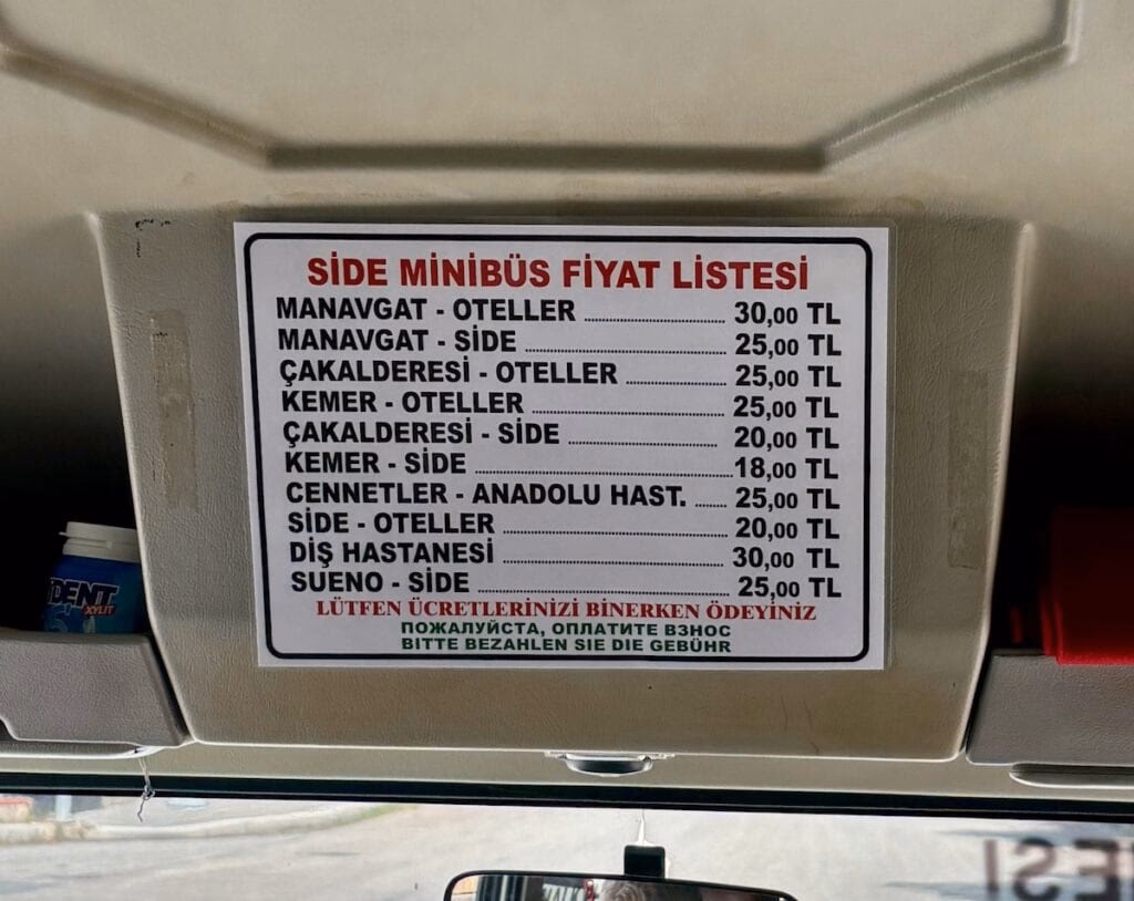 Wie wird der Taxitarif in der Türkei festgelegt?