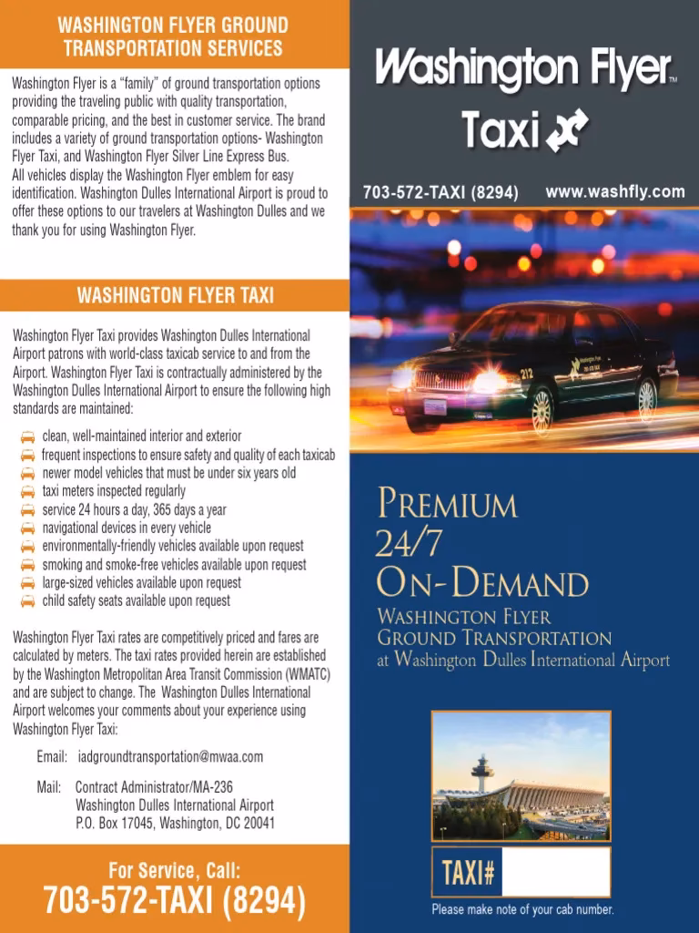 What airports does Washington Flyer Shuttle serve?