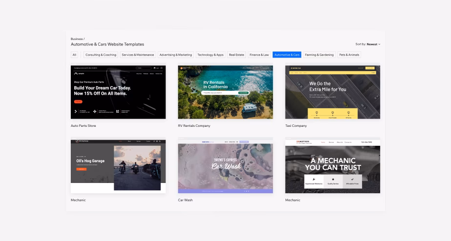 How many templates do I need for a taxi service website?
